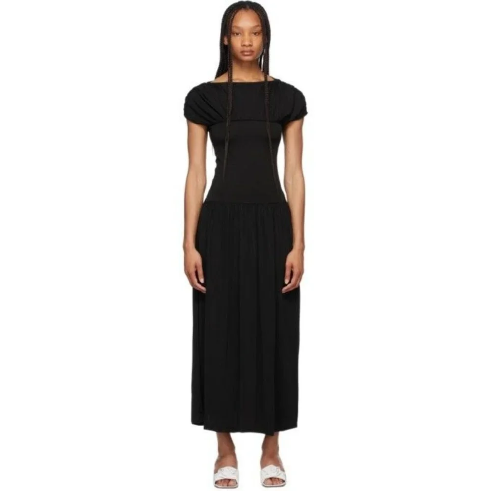 SOLD TOTEME Stretch Maxi Dress Black XX-Small NEW - Picture 2 of 11